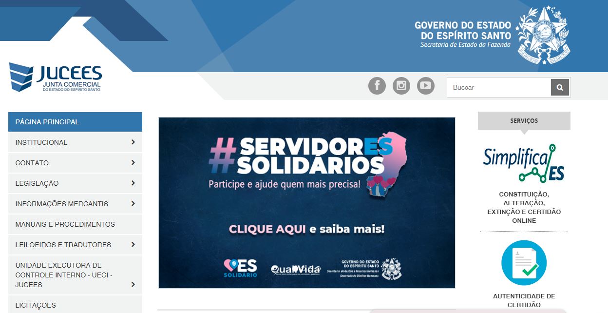 Novo site Junta Comercial