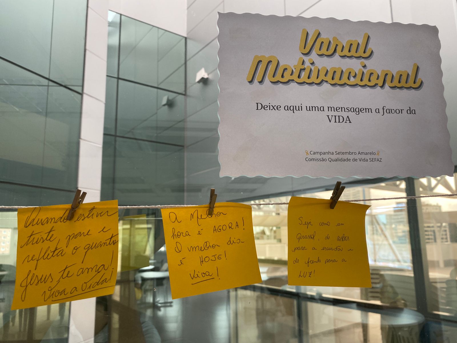 Varal motivacional na Sefaz